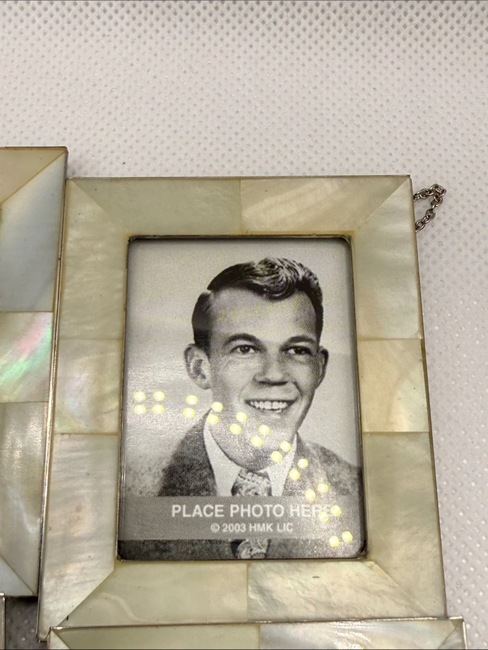 5 Vintage hallmark Mother-of-Pearl Multi-Photo mini picture Frame Set 2003